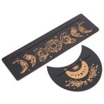 DECHOUS 1 Takım Ahşap Dikdörtgen Kartlık Ay Sunak Tutucu Tarot Tutucu Raf Yer Kartı Sahibi Ay Şeklinde Tarot Standı Tarot Kartı Rafı Tarot Kehanet Sahibi Altar Odun Süs Eşyaları Manuel