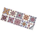 DECHOUS 10 Parça Duvar Çıkartması Banyo Karo Çiçek Kiremit Çıkartmaları Duvar Karosu Çıkartması Kiremit Etiketi Mutfak Fayansı Backsplash Ev Dekoru Pvc Çiçek Duvarı 3 Boyutlu Çıkarılabilir