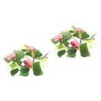 DECHOUS 2 Adet Mum Çelenk Bahar Mum Halkaları Yeşil Yapraklı Çelenk Düğün Mum Yüzükleri Sütun Çiçek Tealight Çelenk Çiçek Peçete Halkaları Yeşil Mum Okaliptüs Pe (plastik) Çiçekler