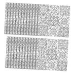 DECHOUS 25 Adet Vintage Gri Fas Tuvalet Yenileme Kiremit Çıkartması Merdiven Çıkartması Yer Seramiği Diy Duvar Karosu Çıkartması Duvar Yapışkan Backsplash Banyo Seramik Karo Meksika Pvc