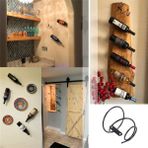 Decisive 3pack Basit Tek Şişe Duvara Monte Şarap Rafı, Şarap Şişesi Vitrin, Metal Asılı Şarap Rafı (Yurt Dışından) - Siyah