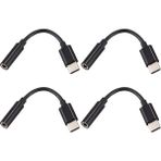 Decisive 4x USB C - 3,5 mm Kulaklık/kulaklık Jak Kablosu Adaptörü, Tip C 3.1 Erkek Bağlantı Noktası - 3,5 mm Dişi (Yurt Dışından) - Siyah