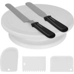 Decisive Dekorasyon Için 11 Inç Döner Kek Döner Tablası - 6 Parçalı Pasta Dekorasyon Seti, 2 Buzlanma Spatulası ve 3 Kazıyıcı Içerir (Yurt Dışından) - Renkli