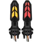 Decisive Motosiklet LED Sinyal Işık Gündüz Farları Çift Akan Sarı + Kırmızı Flaşör Göstergesi CG160 CB250 (Yurt Dışından) - Set - Siyah