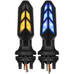 Decisive Motosiklet LED Sinyal Işık Gündüz Farları Çift Akan Sarı + Mavi Flaşör Göstergesi CG160 CB250 (Yurt Dışından) - Set - Siyah