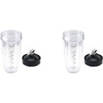 Decisive Ninja Için 2x Blender Yedek Parçalar, 24 Oz Fincan 7 Yüzgeç Çıkarıcı Bıçak, Nutri Ninja Auto Iq BN801 SS101 BL480-30 (Yurt Dışından)