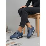 Decisivo Life Kadın Lastik Bağcıklı Ortopedik Taban Sneaker Spor Ayakkabı - Lacivert