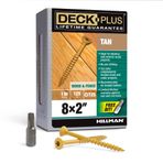 Deck Plus Wood Screws, Self-Drilling, Tan Ceramic, 2-In. x #8, 1-Lb. -48413