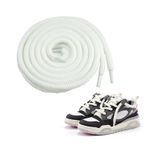 DECKER Hava Kuvvetleri için Kalın Halat Ayakkabı Dantelleri 1 Sneaker Ayakkabıları için Yuvarlak Bükülmüş Tıknaz Ayakkabı Bağcığı, Beyaz, 45"(114 cm)