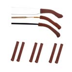 DECKER Kaymaz elastik gözlük tapınak ipuçları örgü yumuşak gözlük kulak yastığı kulak sapları gözlük ipuçları kol kulak çorap, Kahverengi, 2 inch (5 cm)