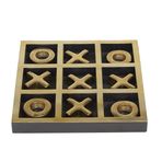 Deco 79 Alüminyum Tic Tac Toe Oyun Seti, Altın Kakma, 9" x 9" x 1", Altın