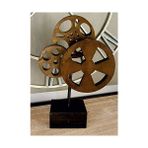 Deco 79 Metal Film Makaraları Heykel, 11" x 5" x 16", Kahverengi - standart