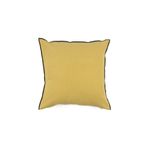 Deco Center Siyah Overloklu Açık Sarı Keten 50x50 cm Kare Kırlent Kılıfı