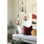 Deco Modern Tasarım Cafe - Mutfak - Salon - Oturma Odası Siyah Renk Bal Camlı 3 Lü Avize