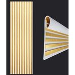 Decoala Akustik Duvar Paneli, Ses Yalıtımlı, Ahşap Görünümlü, Teak, 60x275 cm, 9mm Kalınlık, Modern Stil, Dikdörtgen (Gold)