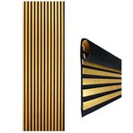 Decoala Akustik Duvar Paneli, Teak Rengi, Ses Yalıtımlı, Modern Stil, 60x275 cm, 9mm Kalınlık, Ahşap Görünümlü (Gold)