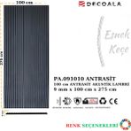 Decoala Mdf Ahşap Akustik Duvar Paneli Antrasit 60 x 275 cm Esnek Keçe Özellikli Materyal