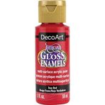 Decoart Americana Gloss Emaye Boyası, 2 Ons, Gerçek Kırmızı (DAG129-30)