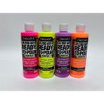 Decoart Decoart Fluid Art Ready-To-Pour Neon Akrilik Boya Seti 8Oz 4 Adet