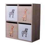 Decoart Q Deco Safari 4 Bölmeli Saklama Ünitesi - Renkli