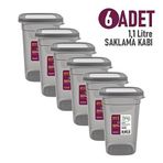 DecoBella 6'lı 1.1 Lt. Saklama Kabı