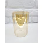 Decodelight Bal Rengi Çizgili Parlak Boru Cam Avize Şamdan Abajur Camı Yedek Parça 10x15 cm E27 Duya Uygun