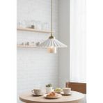 Decodelight Beyaz Eskitme Endüstriyel Metal Pileli Model 30 cm Camlı Hol Mutfak Tekli Sarkıt Avize Aydınlatma - 1 - Eskitme - Beyaz