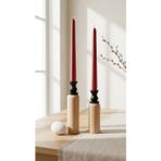 Decodelight Dekoratif Ahşap Silindir Ayaklı Siyah Kalem Model 2li Şamdan Mumluk Seti Modelleri