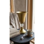 Decodelight Eskitme Dekoratif Desenli Metal Ayak Kristal Taş 20 cm Çapında Salon Düğün Nişan Vazo Masa Dekor