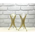 Decodelight Eskitme Metal 2'li Set Salon Angel Model Kristal Baloncuk Cam Toplu Aksesuar Dekorasyon Biblo Obje