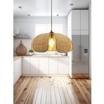 Decodelight Hasır Hazeran Rattan Açık Krem Papatya Model Bal Renk Camlı Ev Cafe Restaurant Tekli Sarkıt Avize