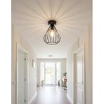 Decodelight Metal Siyah Tel Kafes Armut Model Retro Tasarım Tekli Plafonyer Avize Aydınlatma modelleri