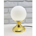 Decodelight Modern Dekoratif Lake Gold Metal Ayaklı Bal veya Beyaz Glob Camlı Şapkalı Abajur Masa Lambası