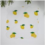 Decofav Sulu Boya Limon Desenli Lazer Kesim Kumaş Kokteyl Peçetesi 1 Adet - Renkli - 15 x 15 cm