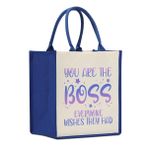 Decohim Kadınlar için Boss Lady Hediyeleri, Süpervizör Boss Hediyeleri Liderlik Hediyeleri, Doğum Günü Patron Günü için Su Geçirmez Kanvas Bez Çanta, Patron Herkes Diliyor, 11.7 x 12.4 x 7.7 inches