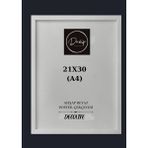 Decolıfe A4 Çerçeve, Belge Çerçevesi, Diploma, Sertifika, Fotoğraf Çerçevesi, Resim Çerçevesi, 21X30 - Beyaz