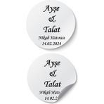 Decoloji Söz, Nişan, Kına, Düğün, Mevlüt, Sünnet, Okul, Nikah Şekeri Isim Etiketi, Beyaz Yapışkanlı Kağıt, Sticker, Kişiye Özel - 40 Adet