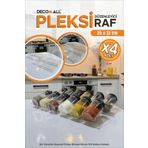 DECOMALL 4 Adet Pleksi Şeffaf Stand Baharatlık Standı Çekmece Içi Düzenleyici