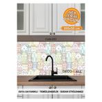 DECOMALL Code Yapışkanlı Desenli Folyo Duvar Dolap Mutfak Tezgah Arası Folyo Kaplama(50X100CM) 31