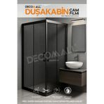 DECOMALL Dd Duşakabin Cam Filmi Kaplama Orta Koyu Siyah Kaplama Kendinden Yapışkanlı 100 x 200 cm