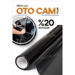 DECOMALL Dd Oto Ön Büyük Cam Filmi 100cm x 3m %20 Siyah Koyu Ton Güneş Koruyucu Isı Önleyici
