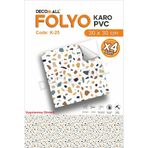 DECOMALL K-25 Kendinden Yapışkanlı FOLYO KARO Suya Dayanıklı Mutfak Banyo Zemin Kaplama 30x30 Cm(4 ADET)