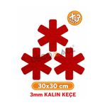 DECOMALL KIRMIZI 3 lü Tava, tencere Ve Bor Cam Koruyucu Çizdirmez Keçe tava koruyucu keçe 3MM KALIN KEÇE