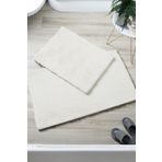Decomia Home Beyaz Kaymaz Pamuklu Peluş Post Banyo Paspası İkili Takım Banyo Halısı Klozet Takımı ( 40x60+60x90)