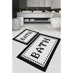 Decomia Home Black Bath Yıkanabilir 2li Banyo Halısı Paspası Klozet Takımı Dc-8034