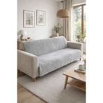 Decomia Home Bondie Kabartmalı Yumuşak Tüylü Gri Koltuk Örtüsü Koltuk Şalı (165x205 cm)
