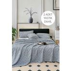 Decomia Home Chain Wellsoft Kendinden Desenli Yumuşak Çift Kişilik 3lü Yatak Örtüsü Seti (220x240+50x70 2 Adet)