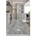 Decomia Home Dijital Kaymaz Yıkanabilir Gri Beyaz Kitchen Mutfak Halısı Ev Dekorasyon Mutfak Dekorasyon