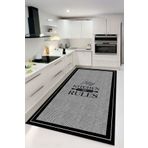 Decomia Home Dijital Kaymaz Yıkanabilir Gri Kitchen Mutfak Halısı Mutfak Dekor Halı Yolluk