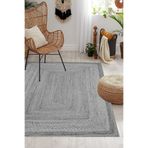 Decomia Home Dijital Kaymaz Yıkanabilir Hasır Jüt Görünüm Modern Salon Halısı Mutfak Halısı Balkon Halısı,Gri 60 X 200